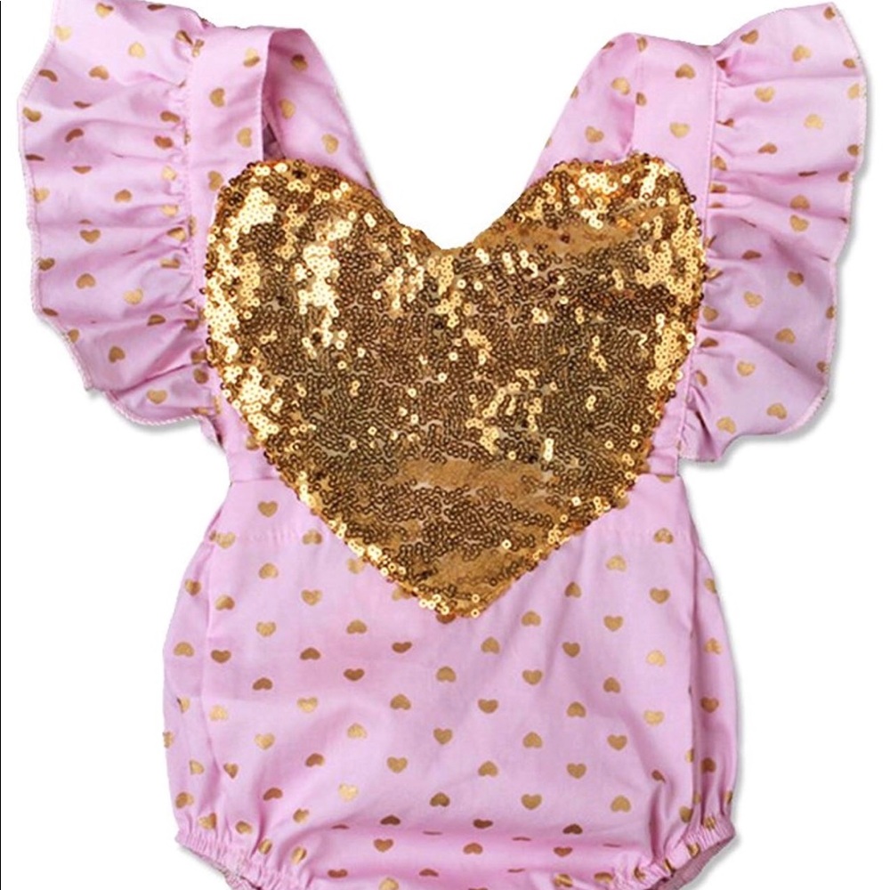 Adorable infant/toddler sequin V💖Day bodysuit